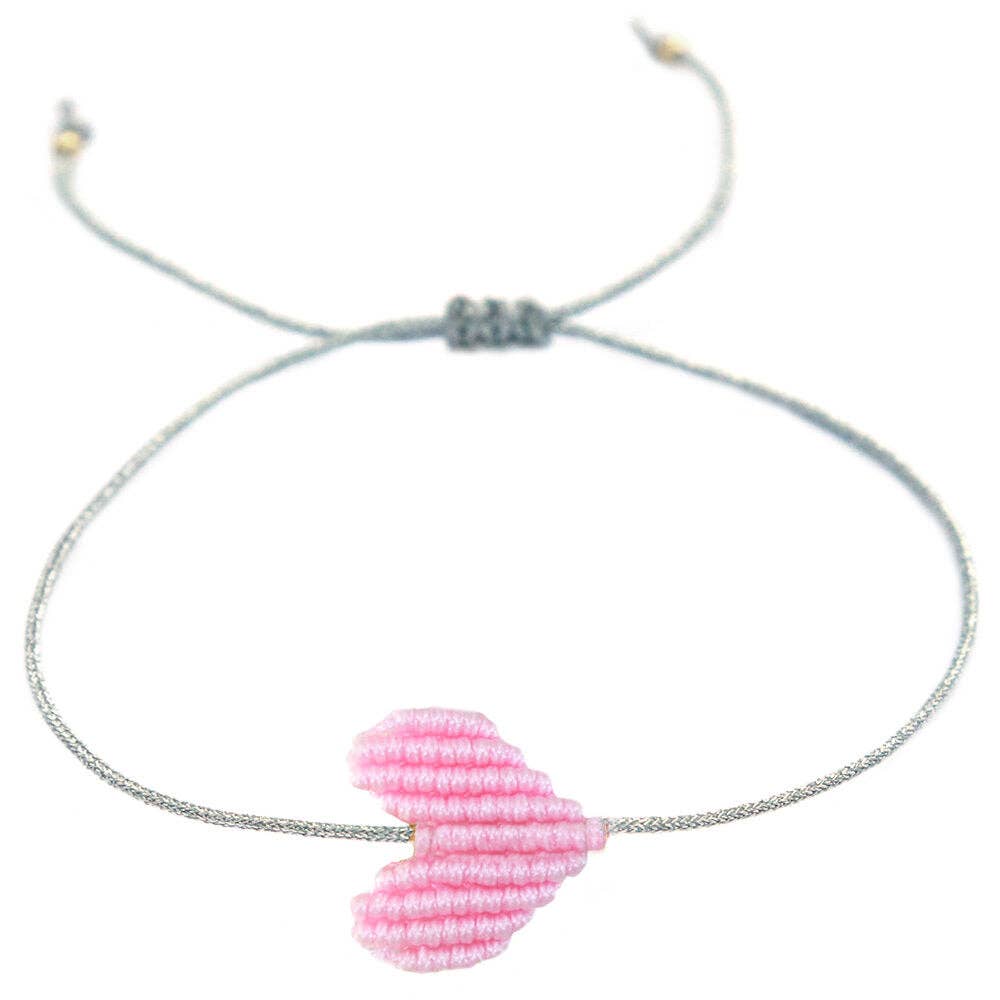 Love Ibiza Armband silber mit rosa Herz - handmade