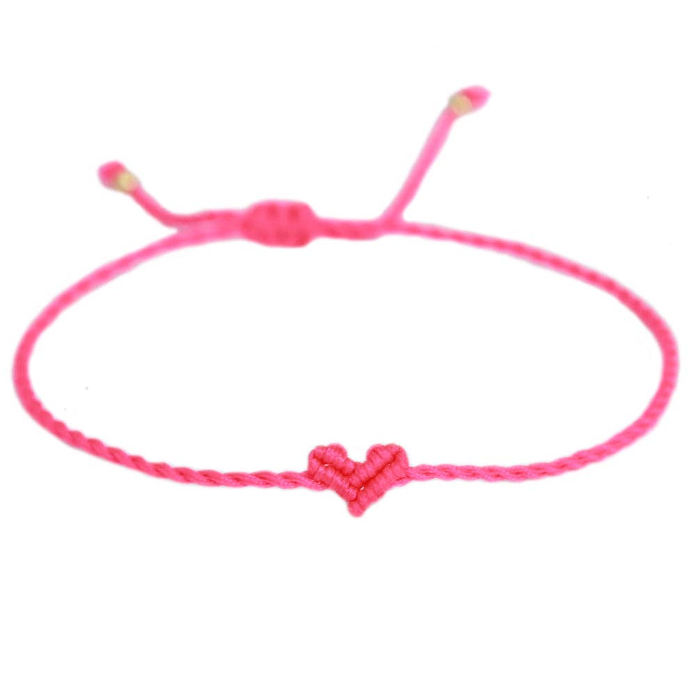 Love Ibiza Herzarmband neonpink - handmade