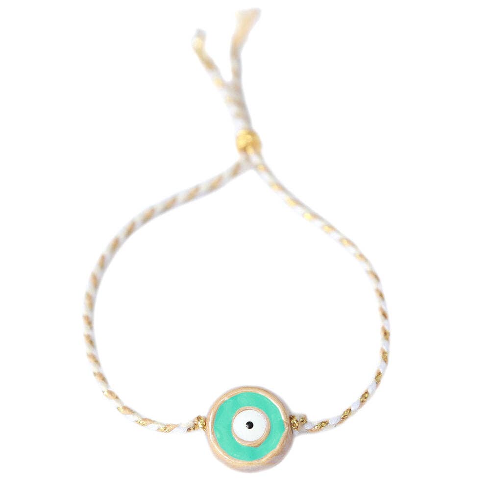 Armband "Evil Eye" aqua - handmade