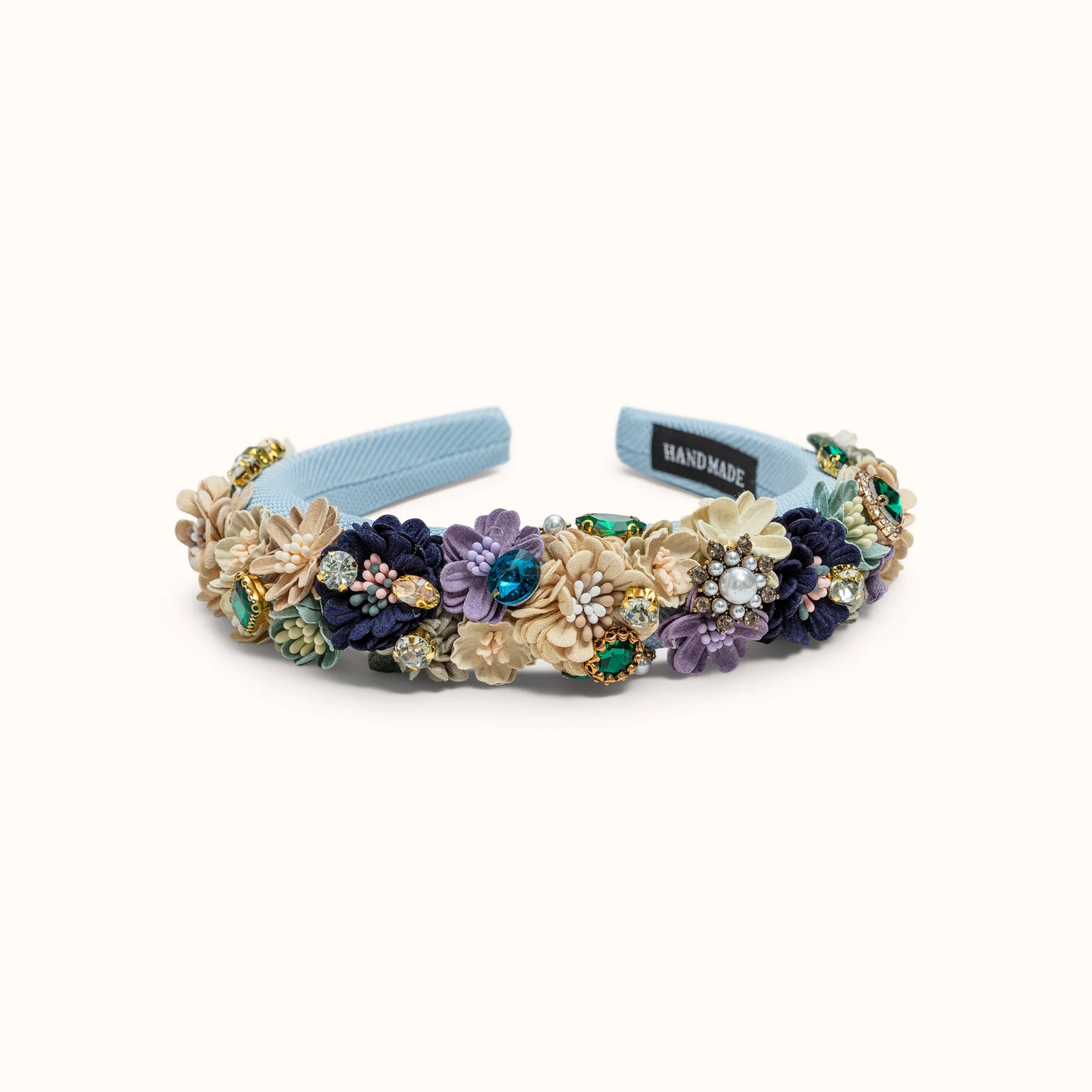 Haarreif Blumen hellblau