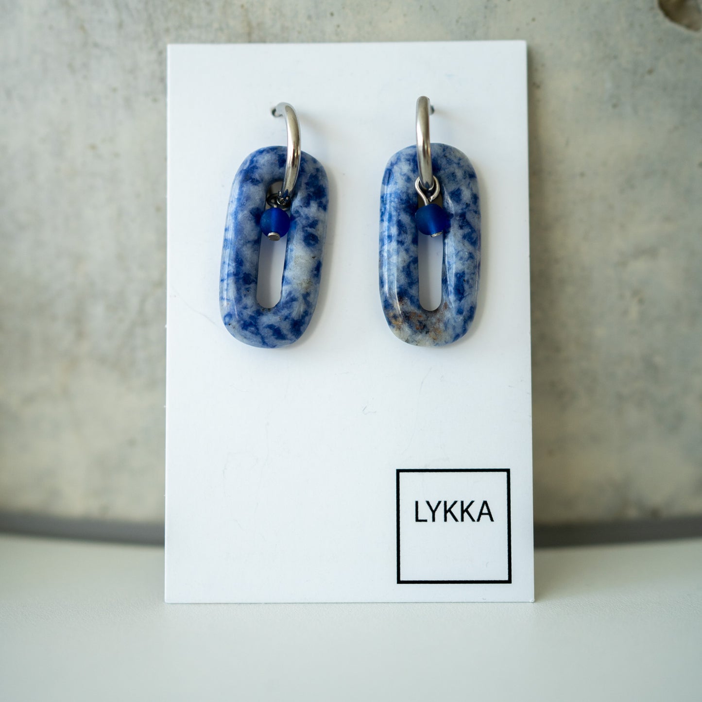 LYKKA Ohrringe "oval gem" - gold|silber | versch. Farben