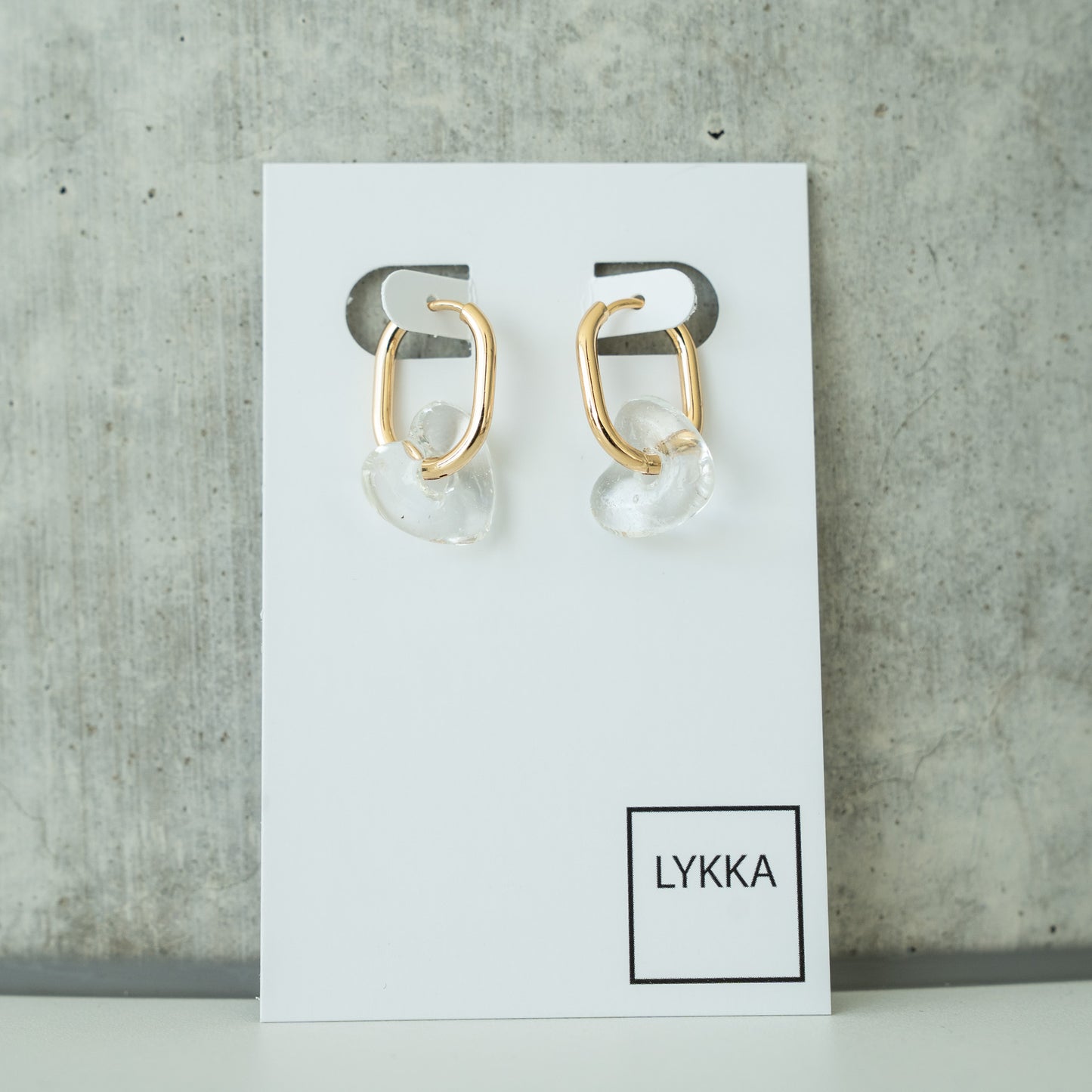 LYKKA Ohrringe "oval hearts" gold|silber | verschied. Farben