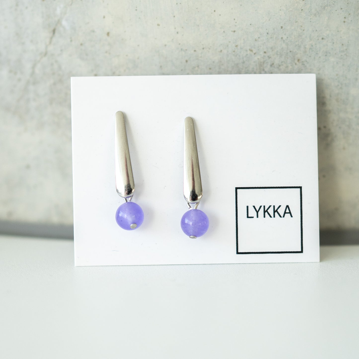 LYKKA Ohrringe "stick" - silber flieder
