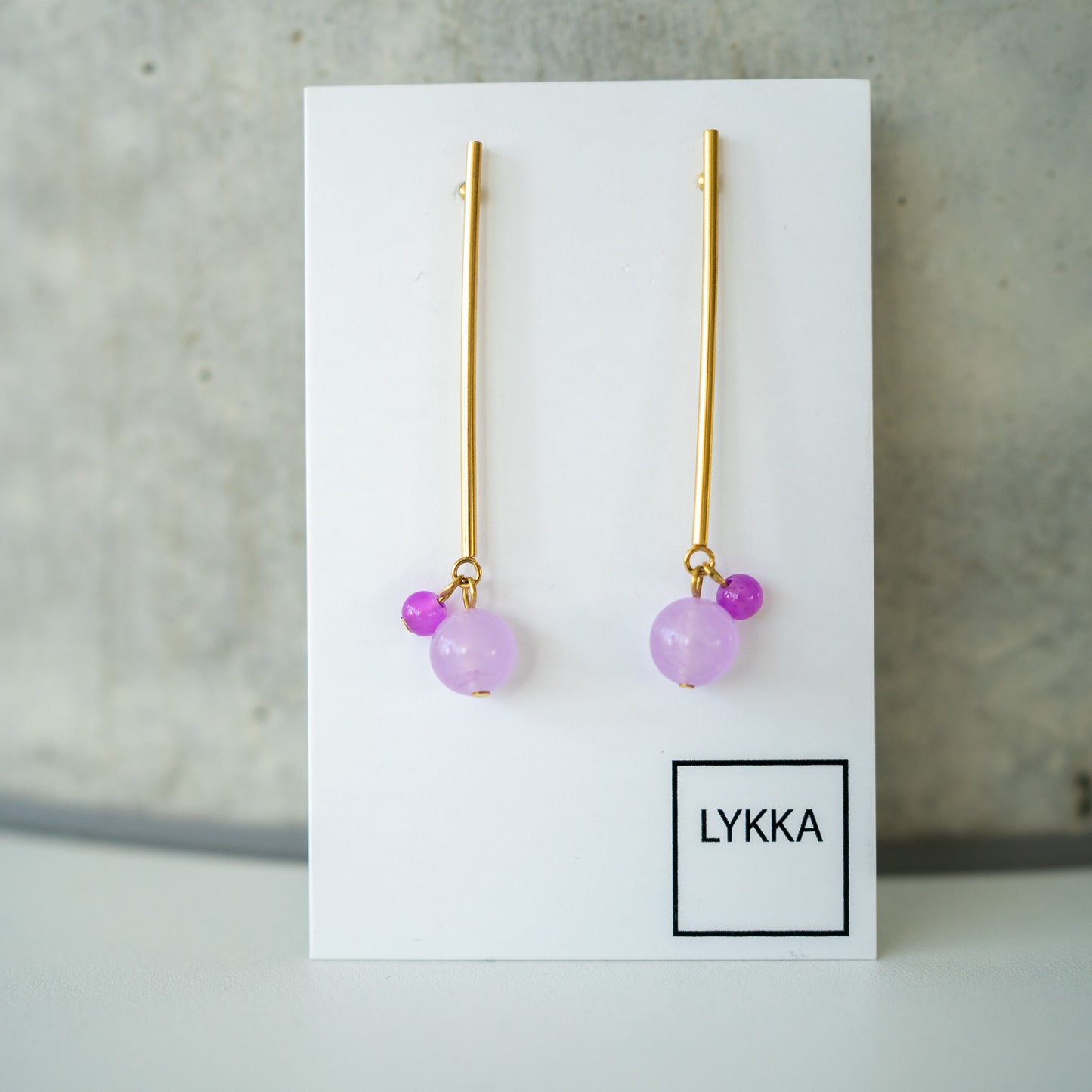 LYKKA Ohrringe "wire" - gold lilac purple
