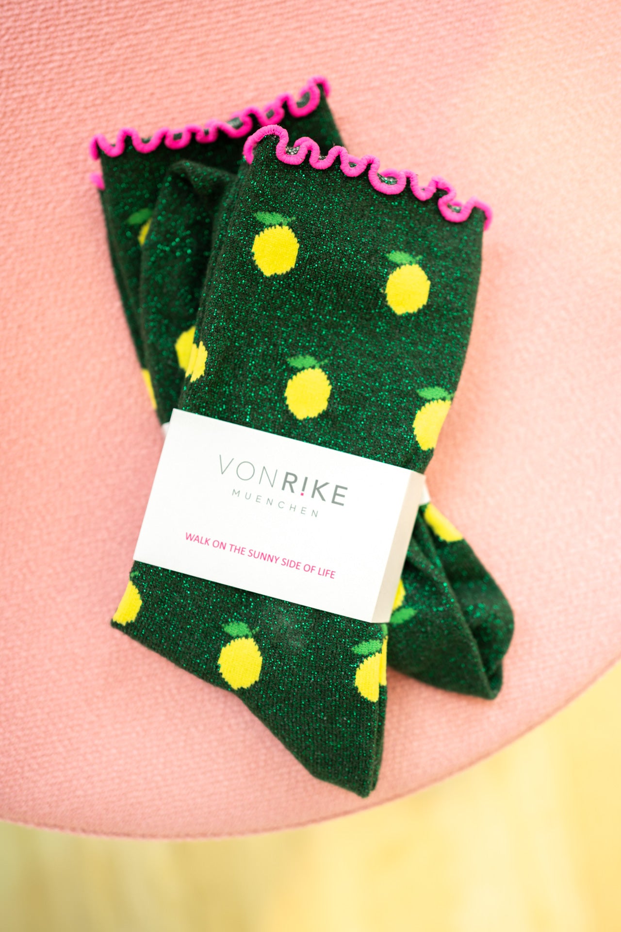 Glitzer Socken | zitrone