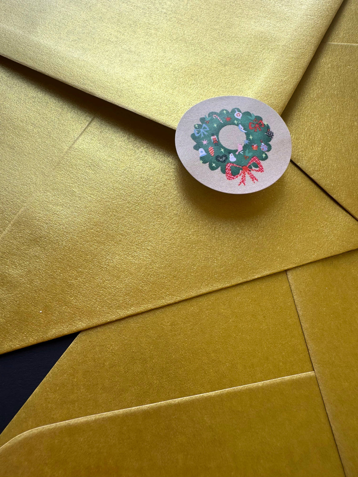 Klappkarte mit Pompons | Weihnachtskranz