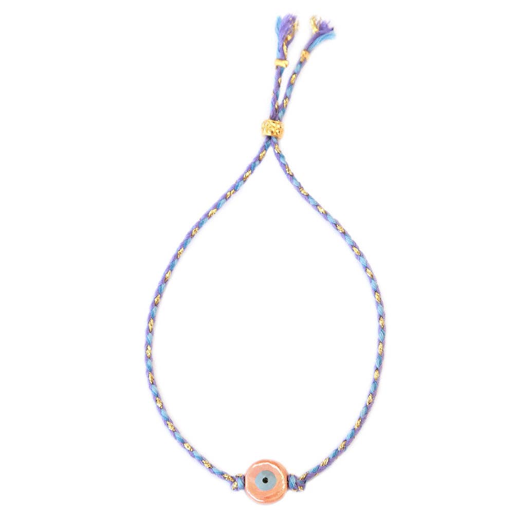 Armband "Evil Eye" peach - handmade