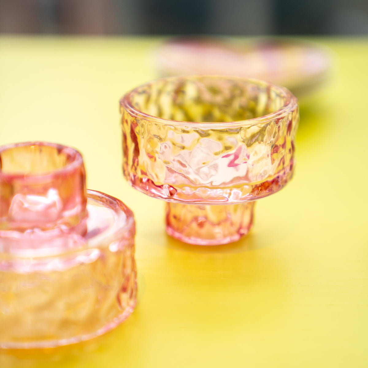 Kerzenhalter Glas | rosa