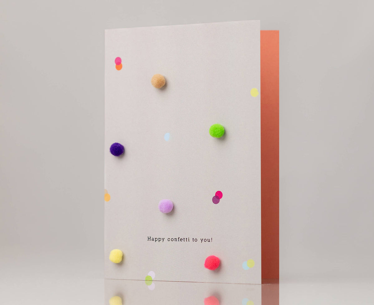 Klappkarte mit Pompons | Happy confetti to you