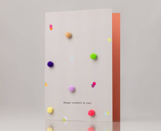 Klappkarte mit Pompons | Happy confetti to you