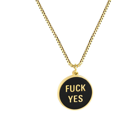 Halskette "fuck yes" | 18-karat vergoldet