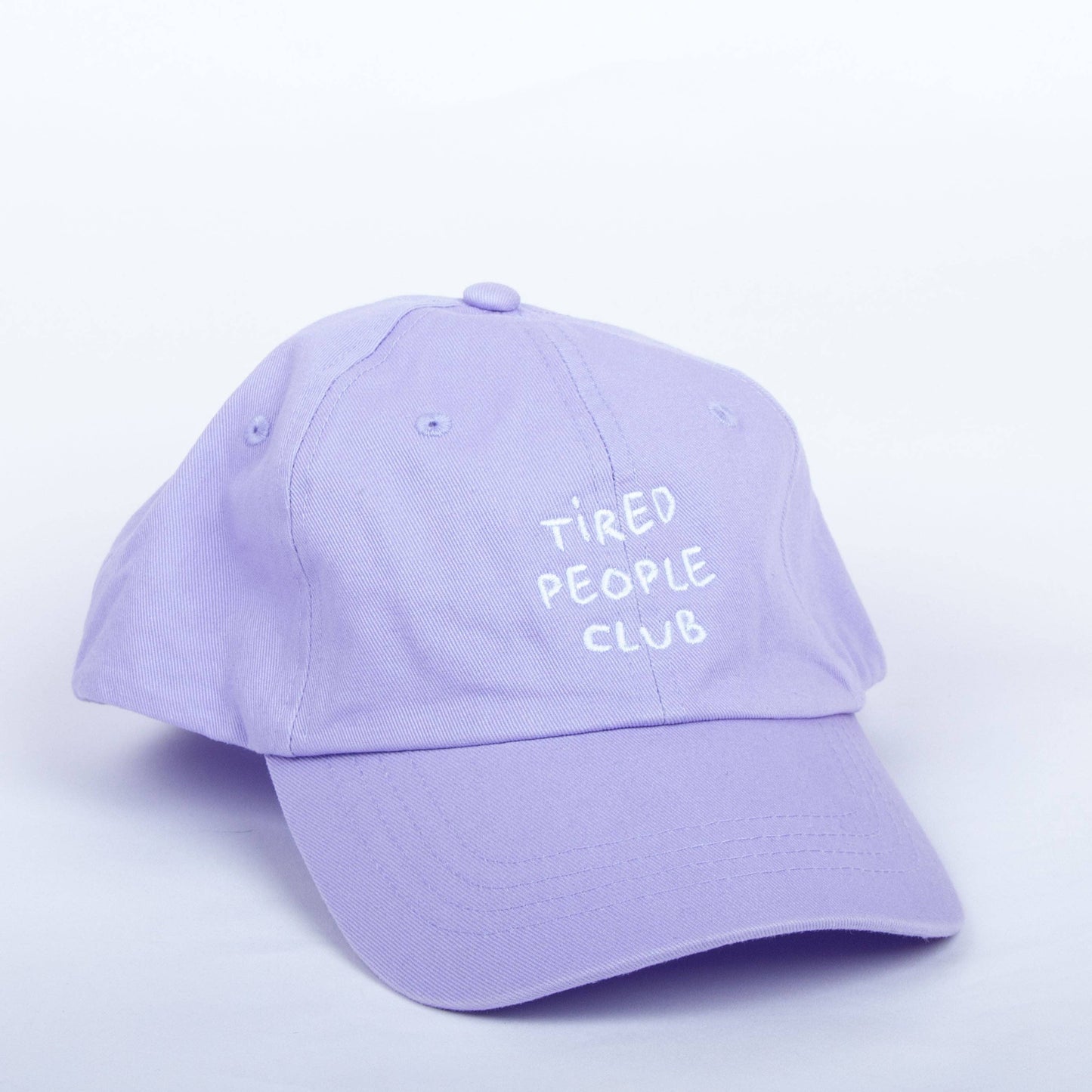 cap "tired people club" lilac/white