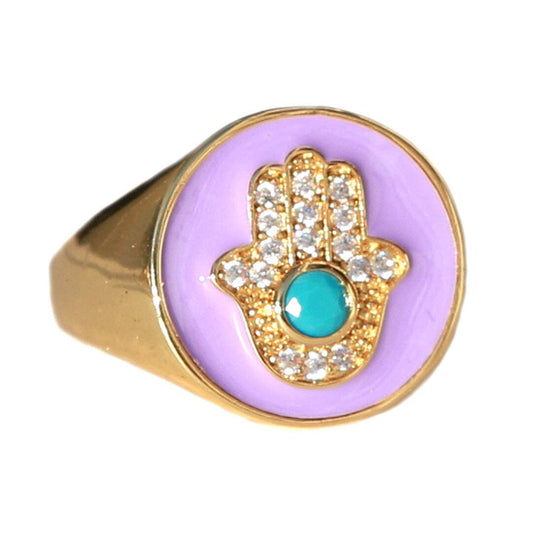 Ring Hamsa lila