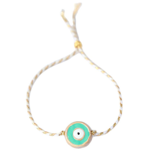 Armband "Evil Eye" aqua - handmade