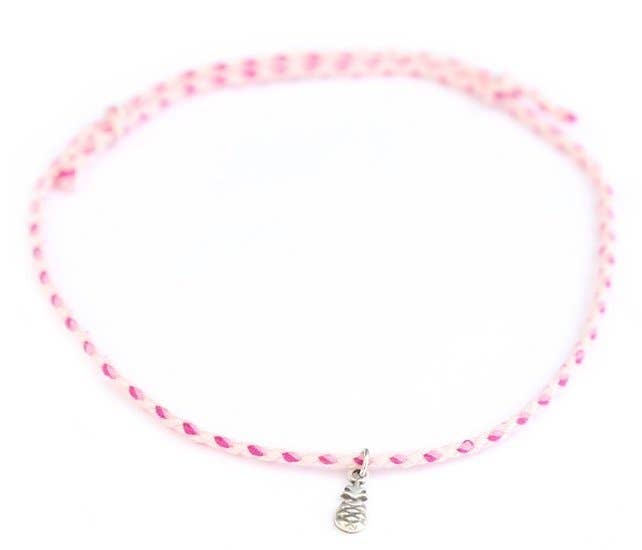 Love Ibiza Fußkettchen rosa/berry mit Ananas-Charm - handmade
