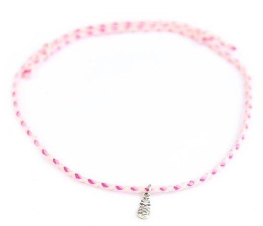 Love Ibiza Fußkettchen rosa/berry mit Ananas-Charm - handmade