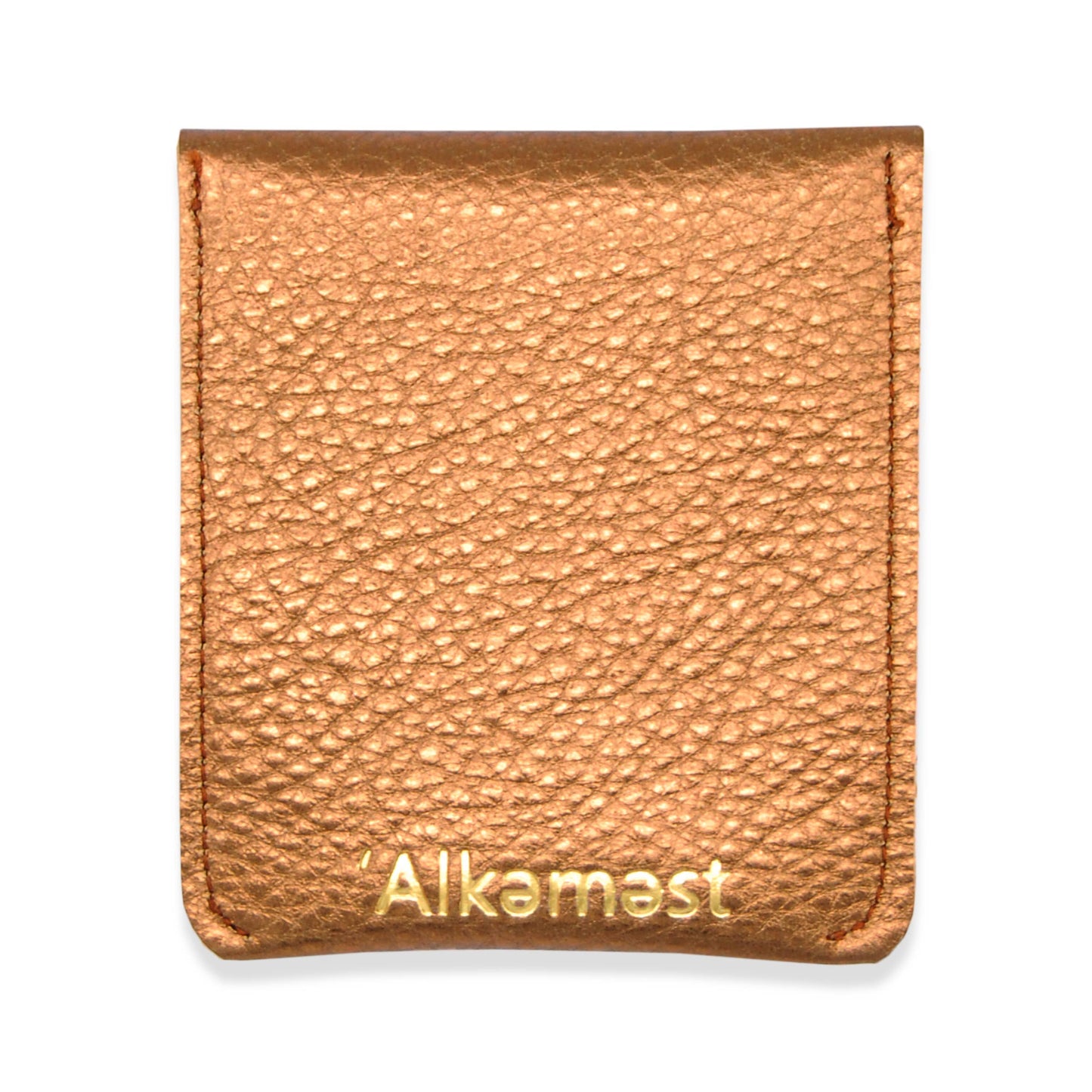 Boobie-Geldbeutel mit Strassnippeln, bronze metallic | Leder