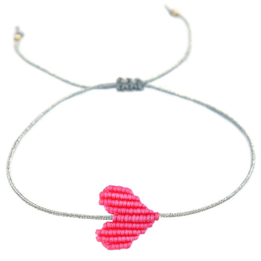 Armband silber - mit pinkem Herz
