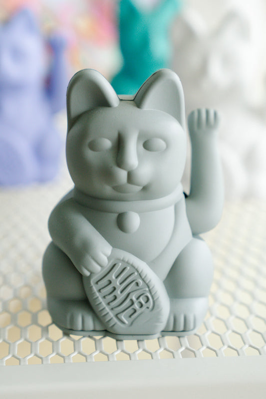 Winkekatze Mini - grau
