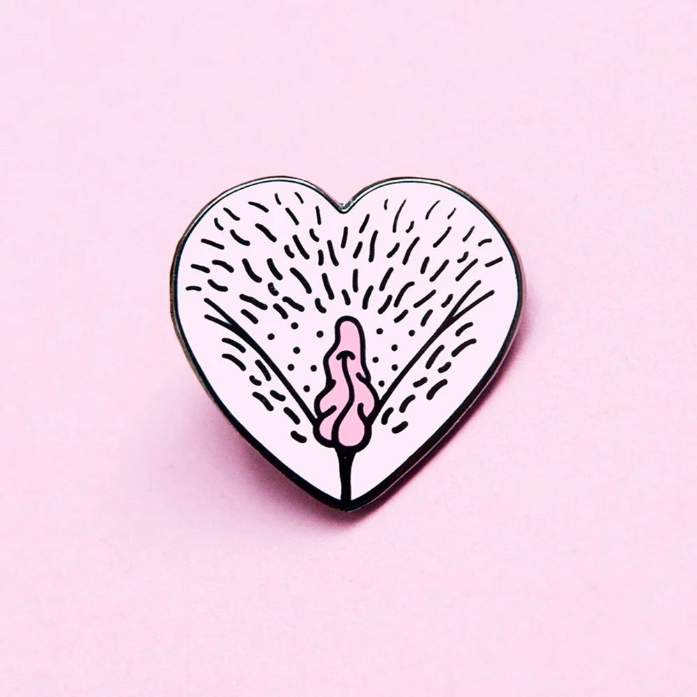 Emaille Pin | Vulva Heart | pink