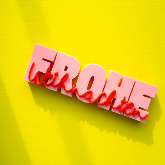 Frohe Weihnachten, 3D Druck | rosa-rot