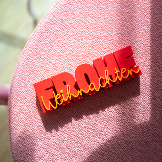 Frohe Weihnachten, 3D Druck | rot-orange