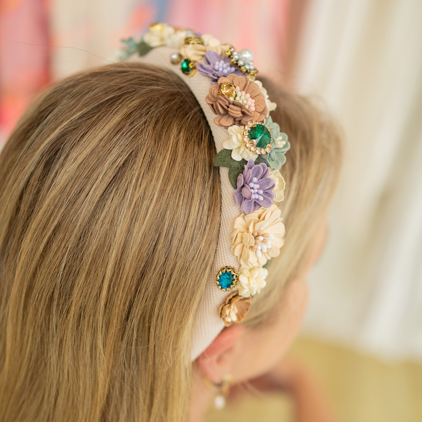 Haarreif Blumen creme