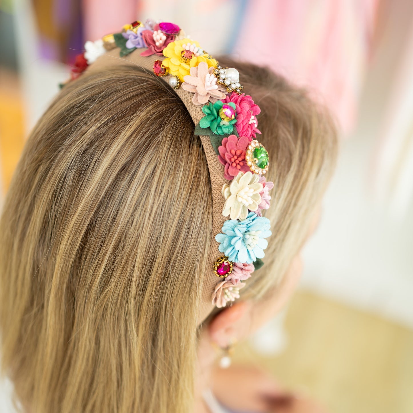 Haarreif Blumen toffee