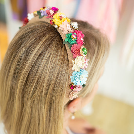 Haarreif Blumen toffee