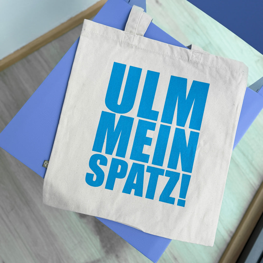 Baumwolltasche | Ulm, mein Spatz | blau