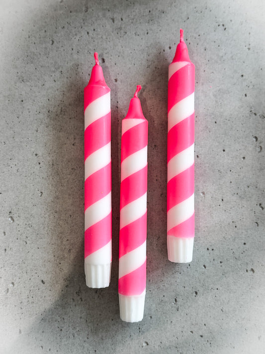 Dip Dye Kerze | Swirl neonpink