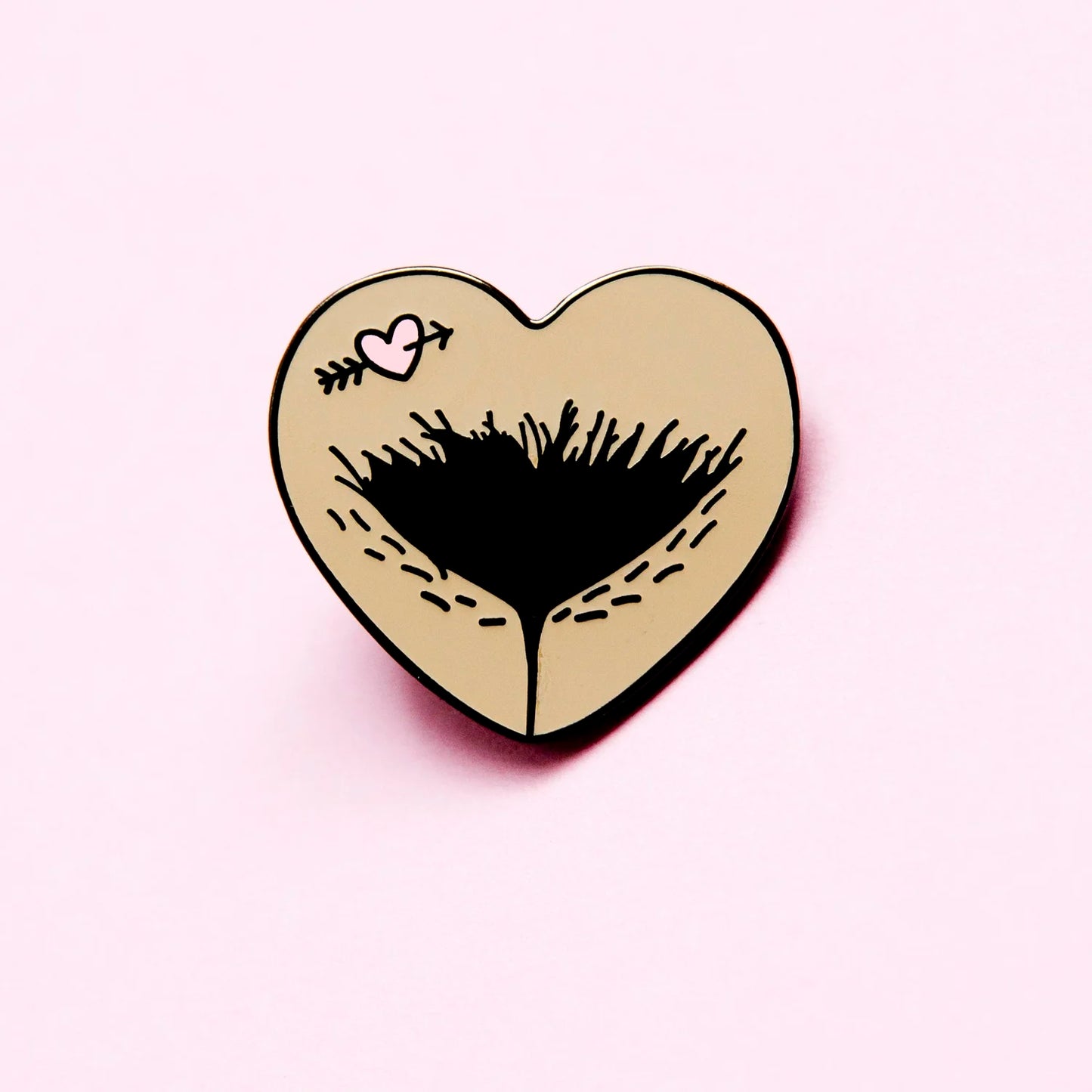 Emaille Pin | Vulva Heart | brown