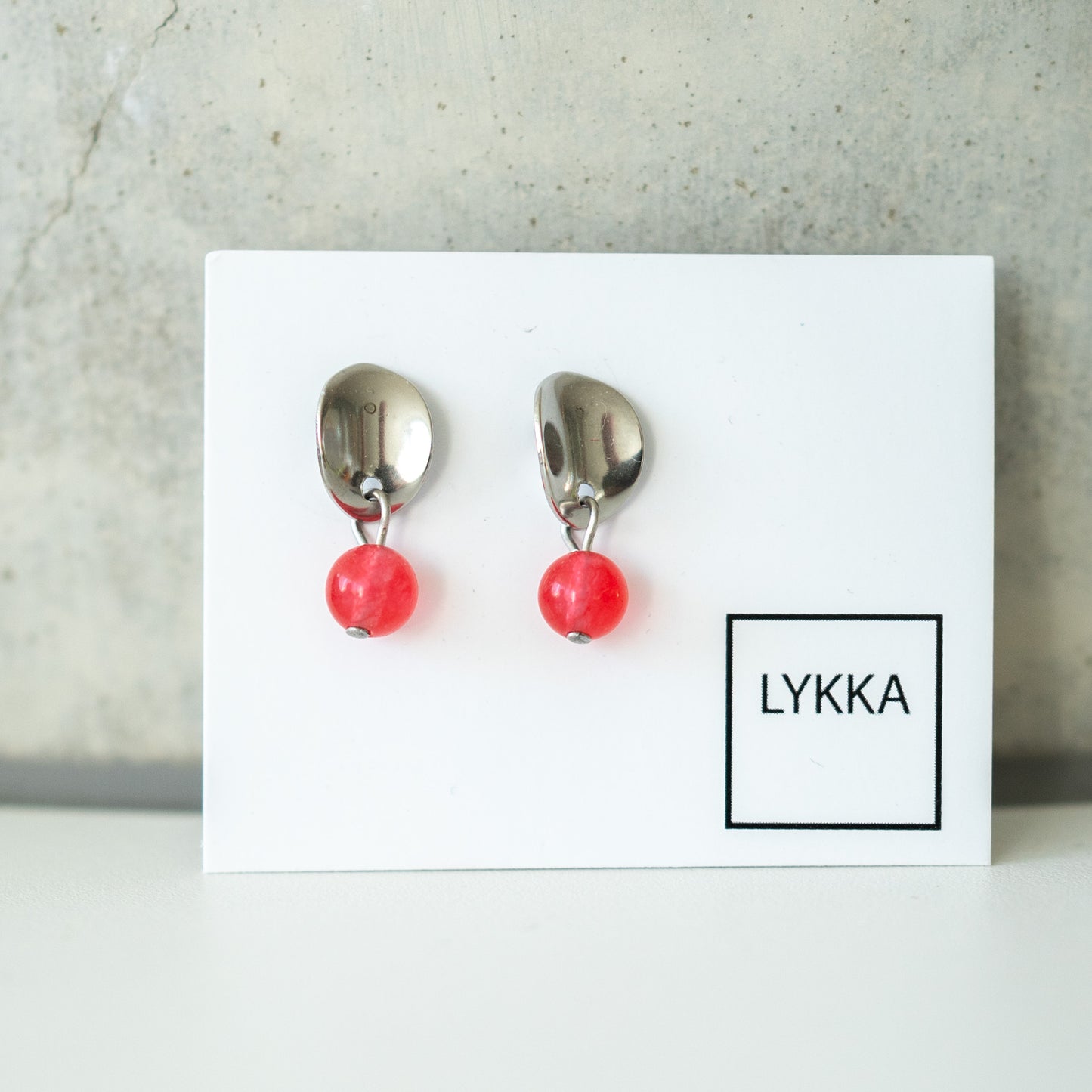 LYKKA Ohrringe "leaf" gold|silber | versch. Farben