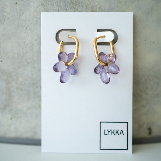 LYKKA Ohrringe "oval blossom" - gold|silber | versch. Farben