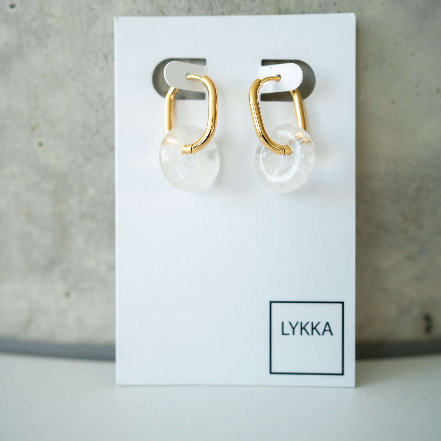 LYKKA Ohrringe "oval donut stone" gold | versch. Farben