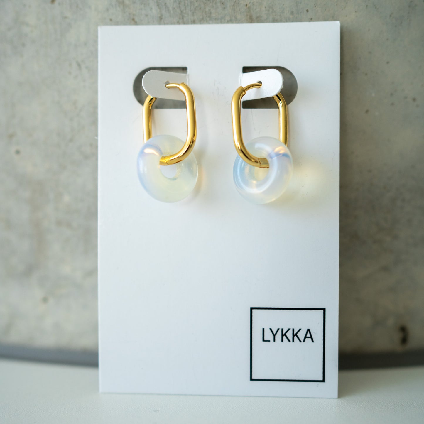 LYKKA Ohrringe "oval donut stone" gold | versch. Farben