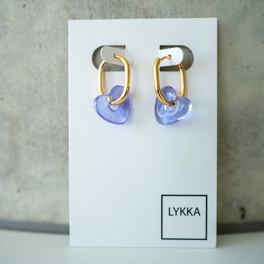 LYKKA Ohrringe "oval hearts" gold|silber | verschied. Farben
