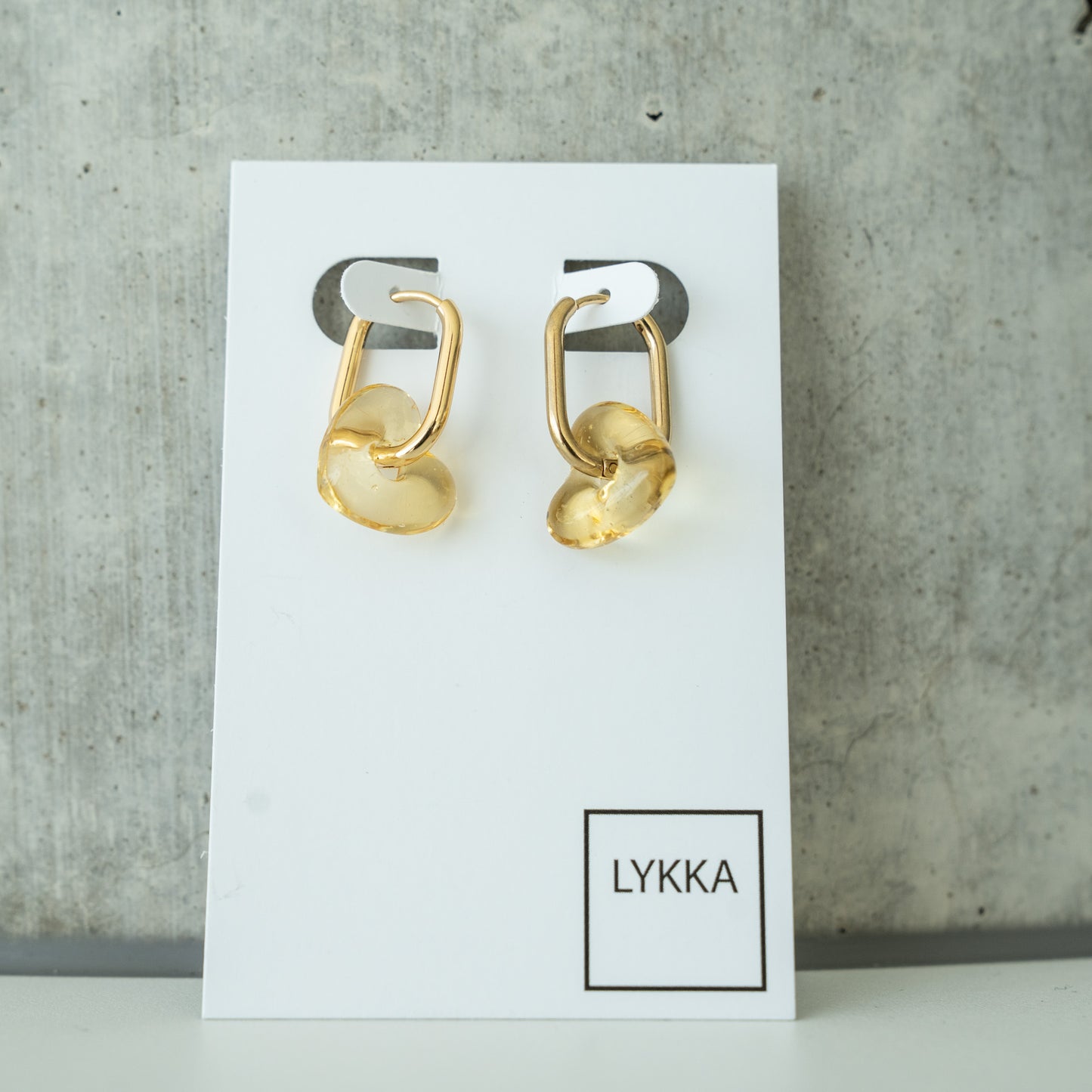 LYKKA Ohrringe "oval hearts" gold|silber | verschied. Farben