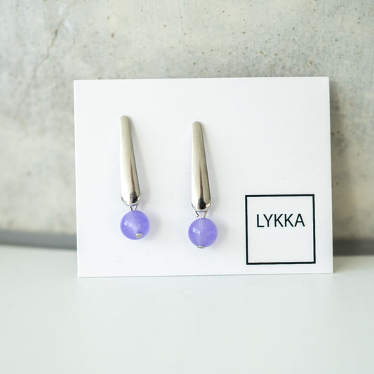LYKKA Ohrringe "stick" - silber flieder