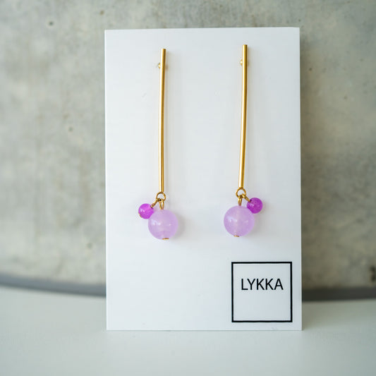 LYKKA Ohrringe "wire" - gold lilac purple