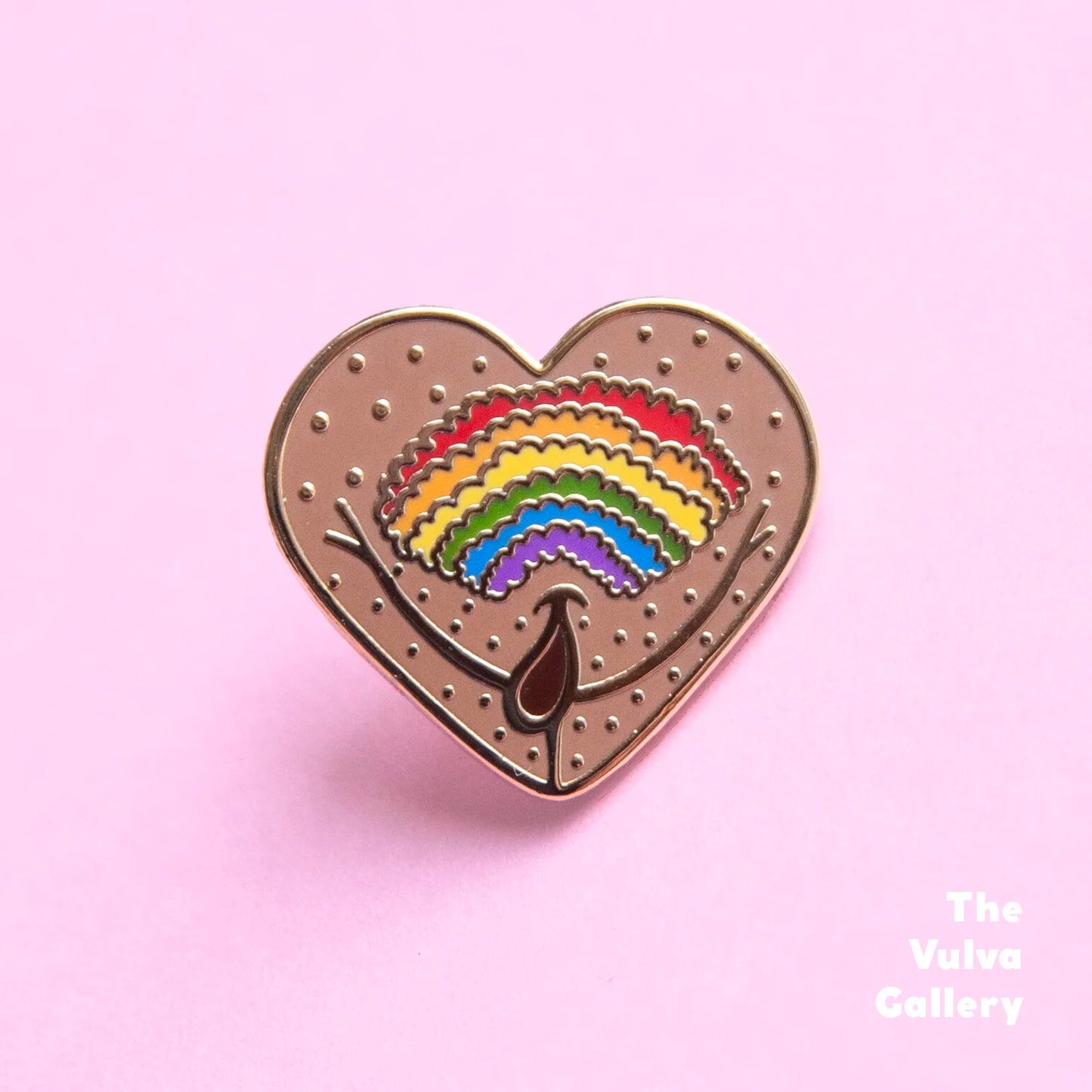 Emaille Pin | Happy Pride Vulva | braun