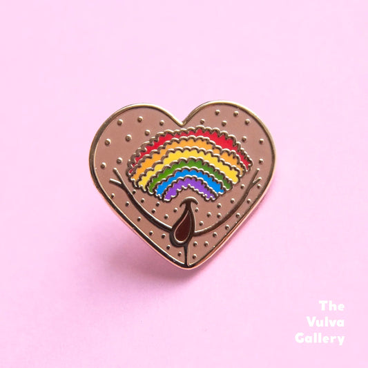 Emaille Pin | Happy Pride Vulva | braun