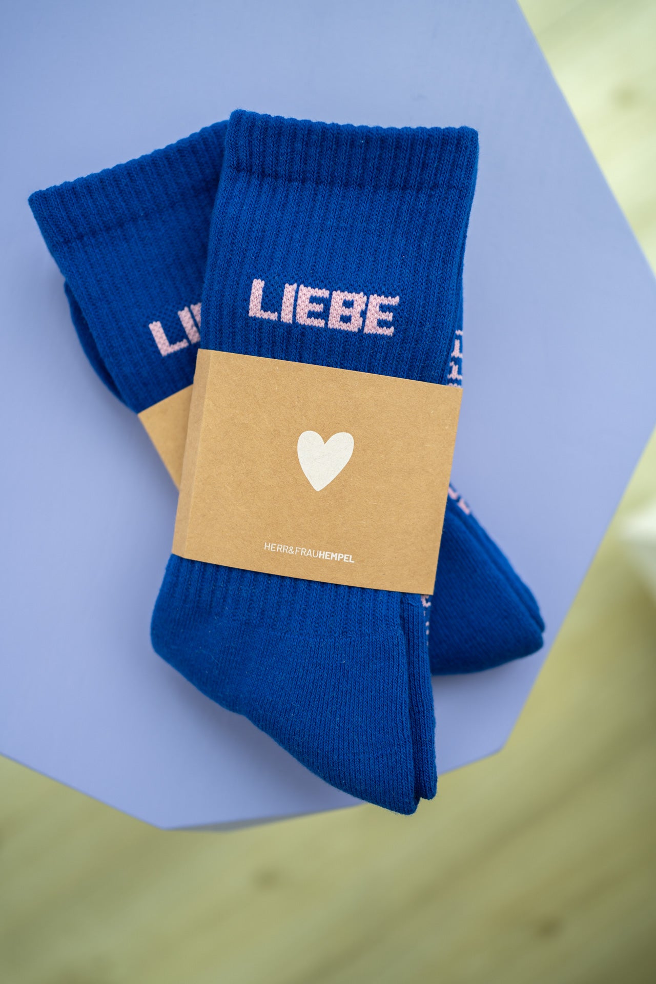 LIEBE blau rosa | Tennissocken