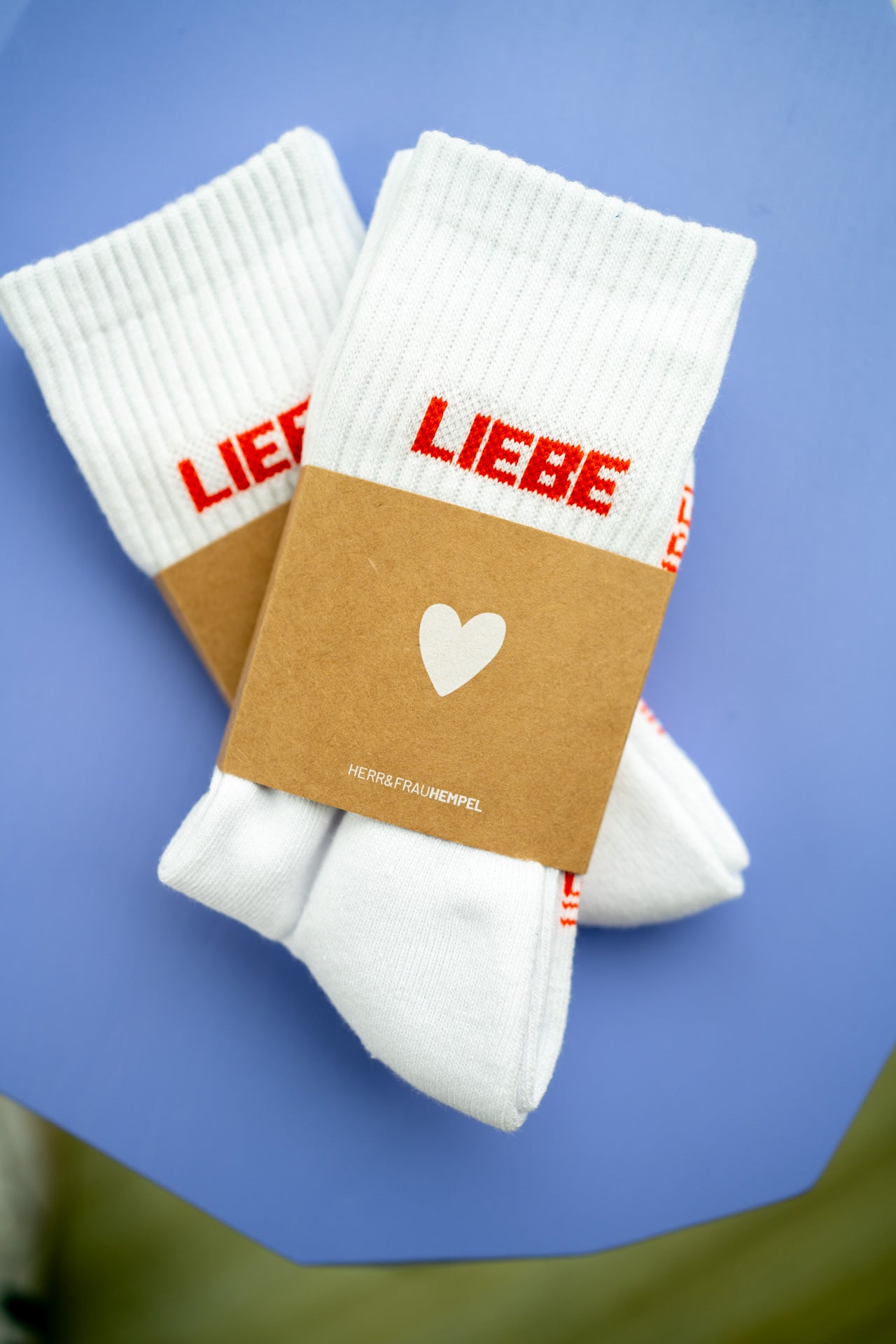 LIEBE weiß rot | Tennissocken