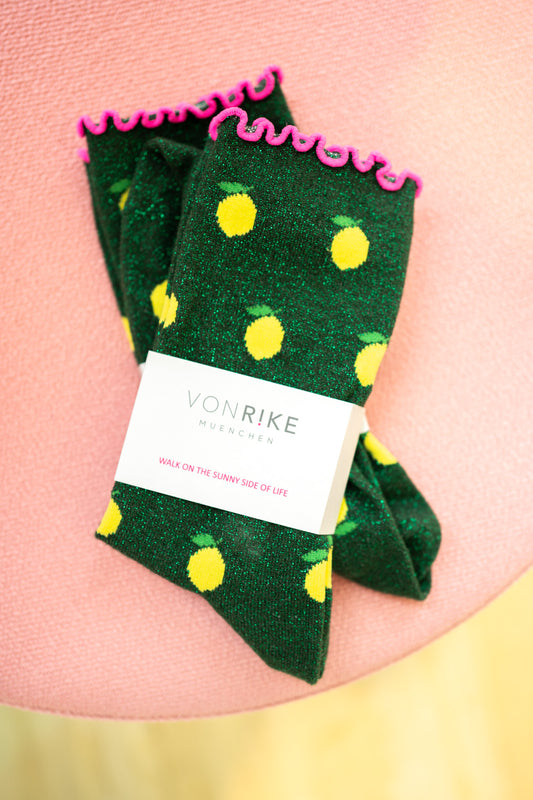 Glitzer Socken | zitrone