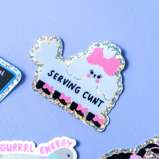 Glitzersticker "Serving Cunt"