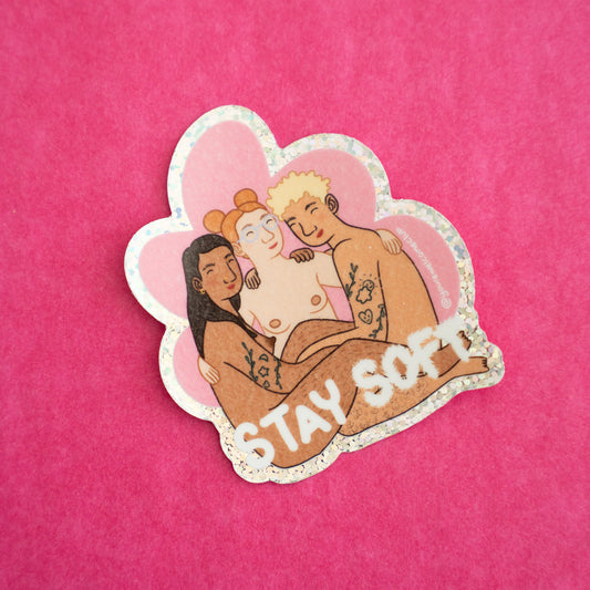 Glitzer-Sticker | Stay Soft