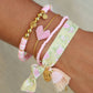 Love Ibiza Armband gold mit rosa Herz - handmade