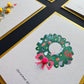 Klappkarte mit Pompons | Weihnachtskranz