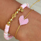 Love Ibiza Armband gold mit rosa Herz - handmade